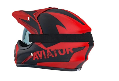 Kask młodzieżowy Enduro z goglami czerwony Kask młodzieżowy Enduro z goglami czerwony