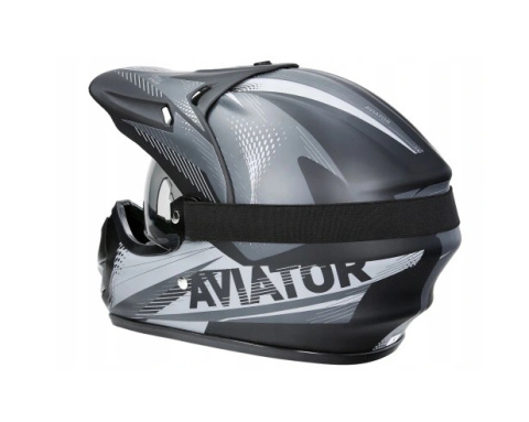 Kask młodzieżowy Enduro z goglami szary Kask młodzieżowy Enduro z goglami szary