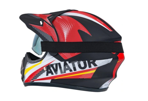 Kask młodzieżowy Enduro z goglami czerwony Kask młodzieżowy Enduro z goglami czerwony