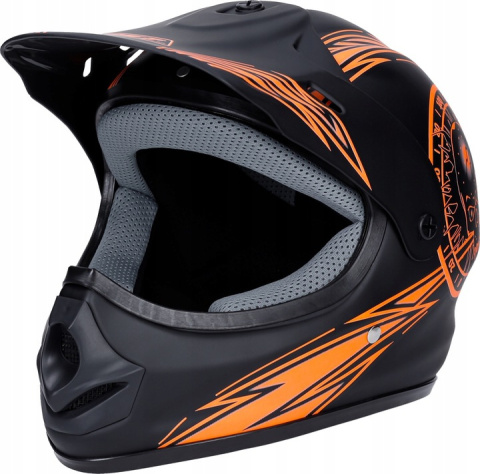 Kask dziecięcy JST Cross Enduro czarno-pomarańczowy Kask dziecięcy JST Cross Enduro czarno-pomarańczowy