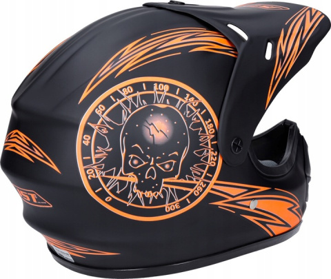 Kask dziecięcy JST Cross Enduro czarno-pomarańczowy Kask dziecięcy JST Cross Enduro czarno-pomarańczowy