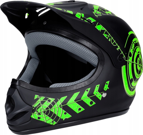 Kask na hulajnogę JST Cross Enduro czarno-zielony Kask na hulajnogę JST Cross Enduro czarno-zielony