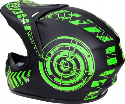 Kask na hulajnogę JST Cross Enduro czarno-zielony Kask na hulajnogę JST Cross Enduro czarno-zielony