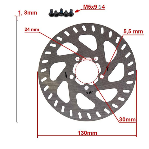 Tarcza hamulcowa 130 mm / 5 otworów do hulajnogi elektrycznej Xiaomi Mi 4 PRO Tarcza hamulcowa 130 mm / 5 otworów do hulajnogi elektrycznej Xiaomi Mi 4 PRO